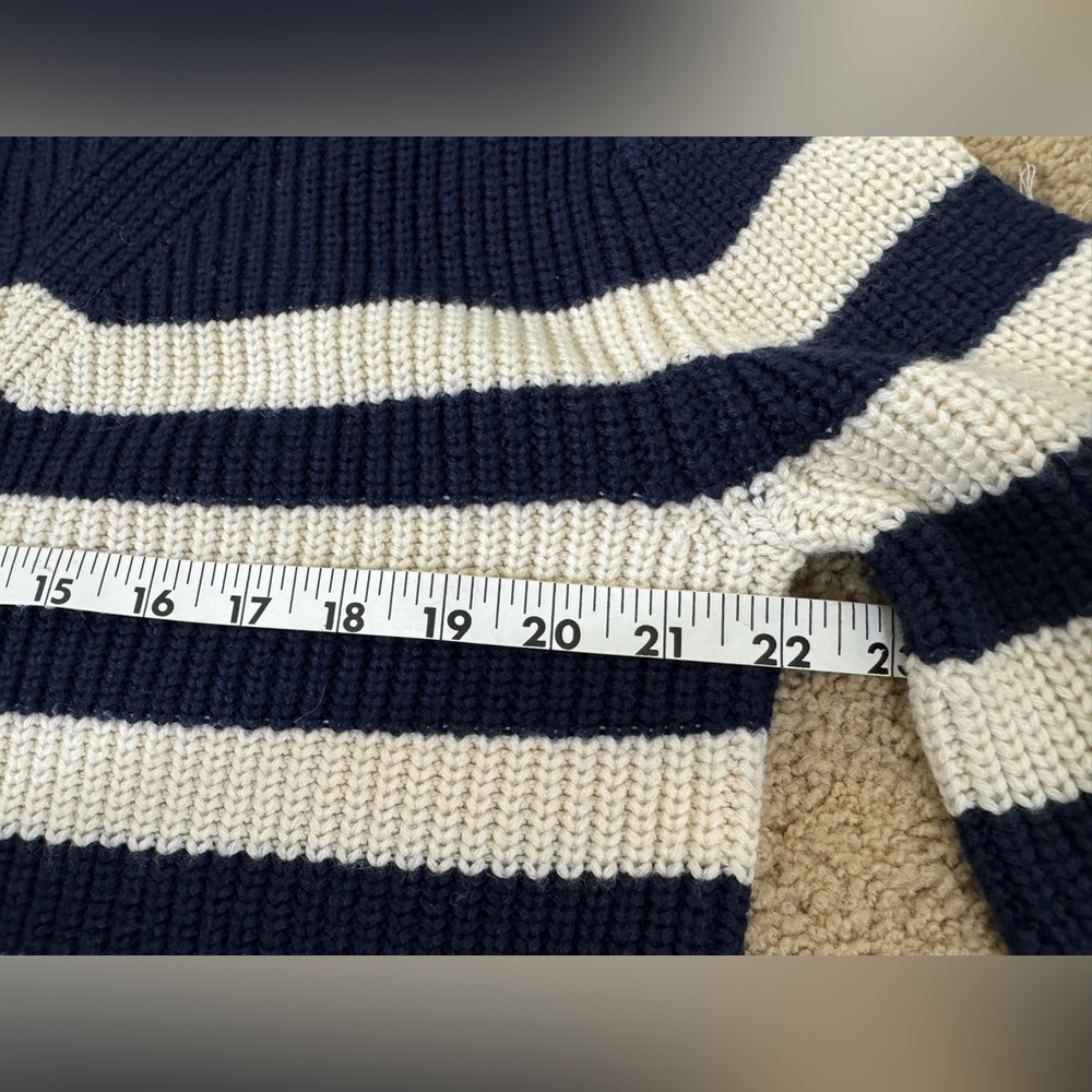 EUC - Derek Lam Sweater Navy and Cream Stripe Knit - Picture 12 of 13